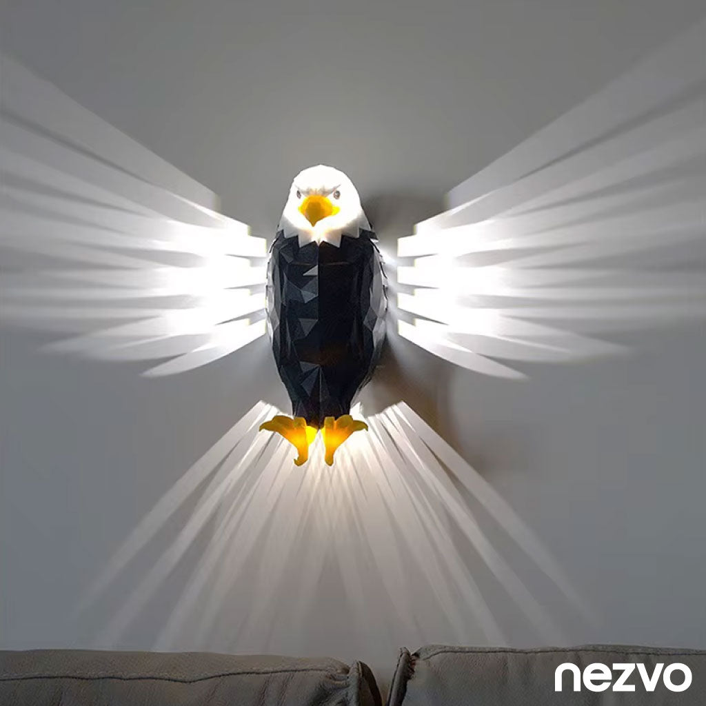 Lampe Murale Aigle de Luxe - Décoration Majestueuse avec Lumière Douce et Télécommande