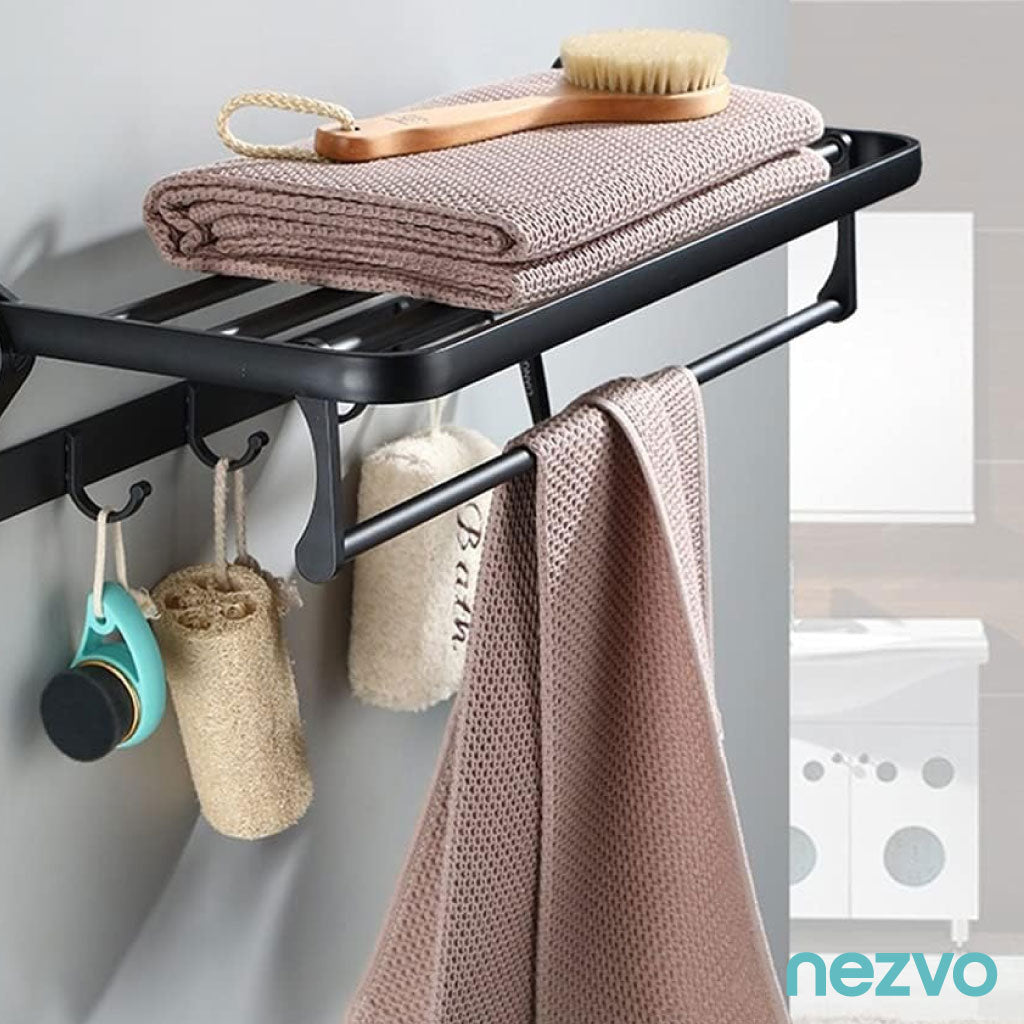 Étagère & Support Mural Polyvalent – Serviettes, Vêtements & Accessoires