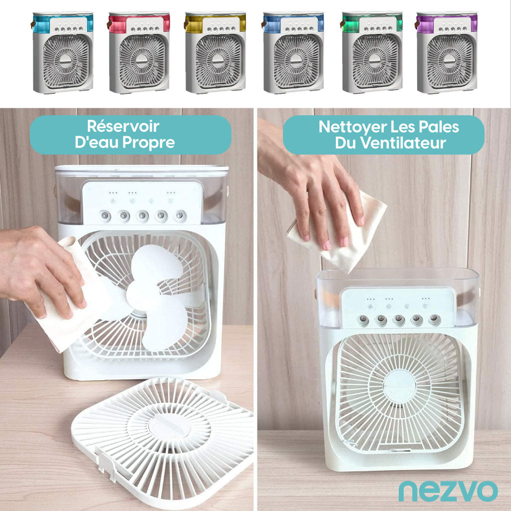 Mini Ventilateur de Refroidissement d’Air – Humidificateur Compact & Portable
