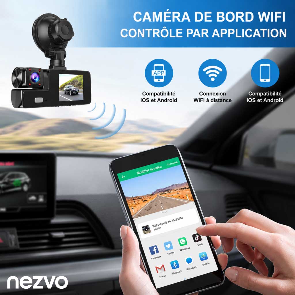Caméra Embarquée Double Objectif pour Voiture