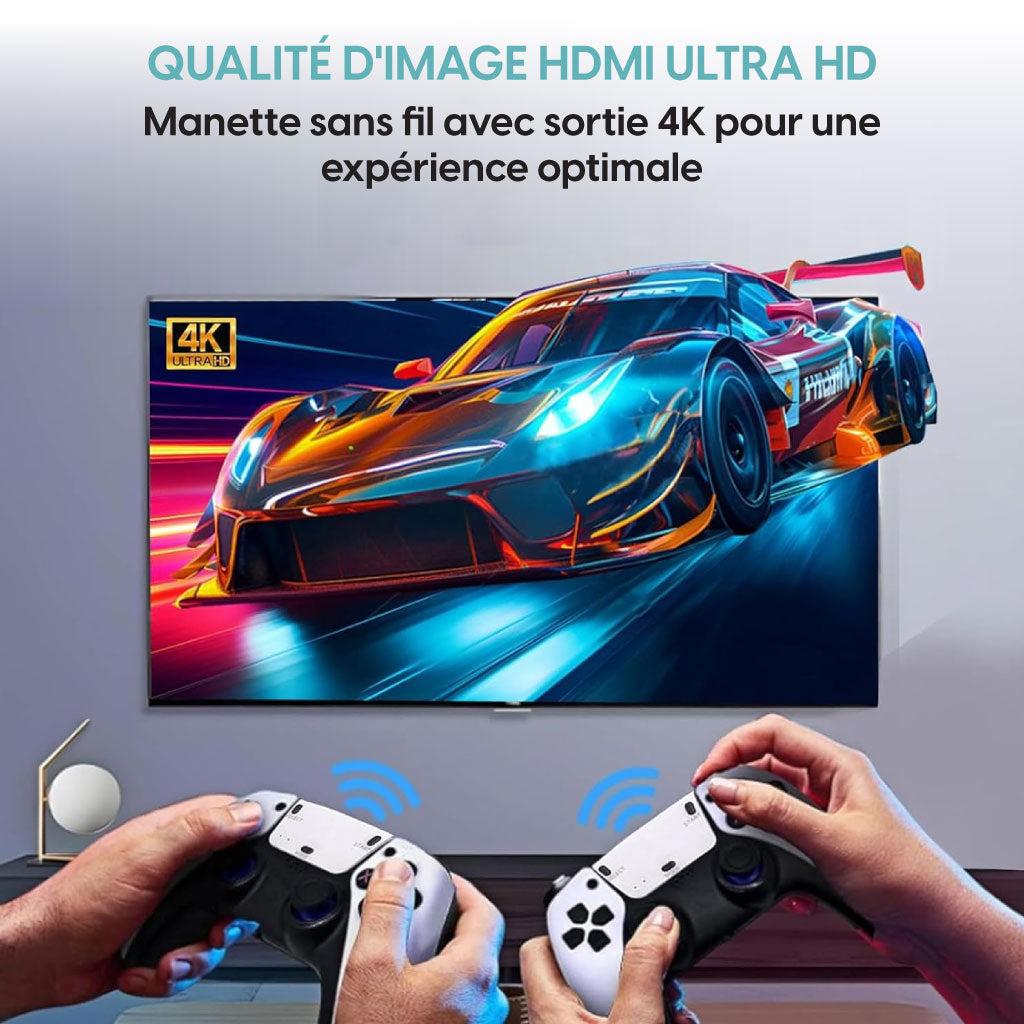 Console Rétro HDMI 4K avec 20000+ Jeux Intégrés et 2 Manettes Sans Fil