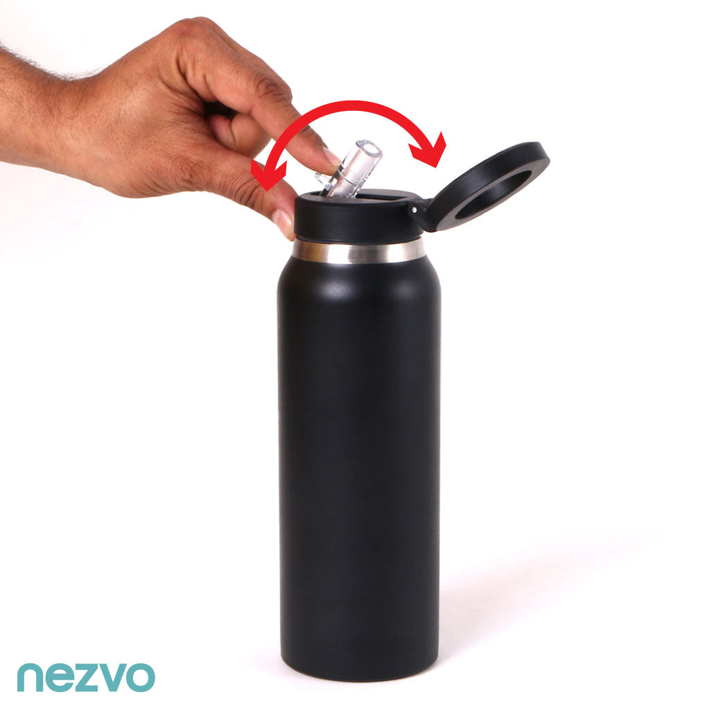 Bouteille Isotherme Avec Couvercle Magnétique Ajustable Et Support Téléphone Intégré