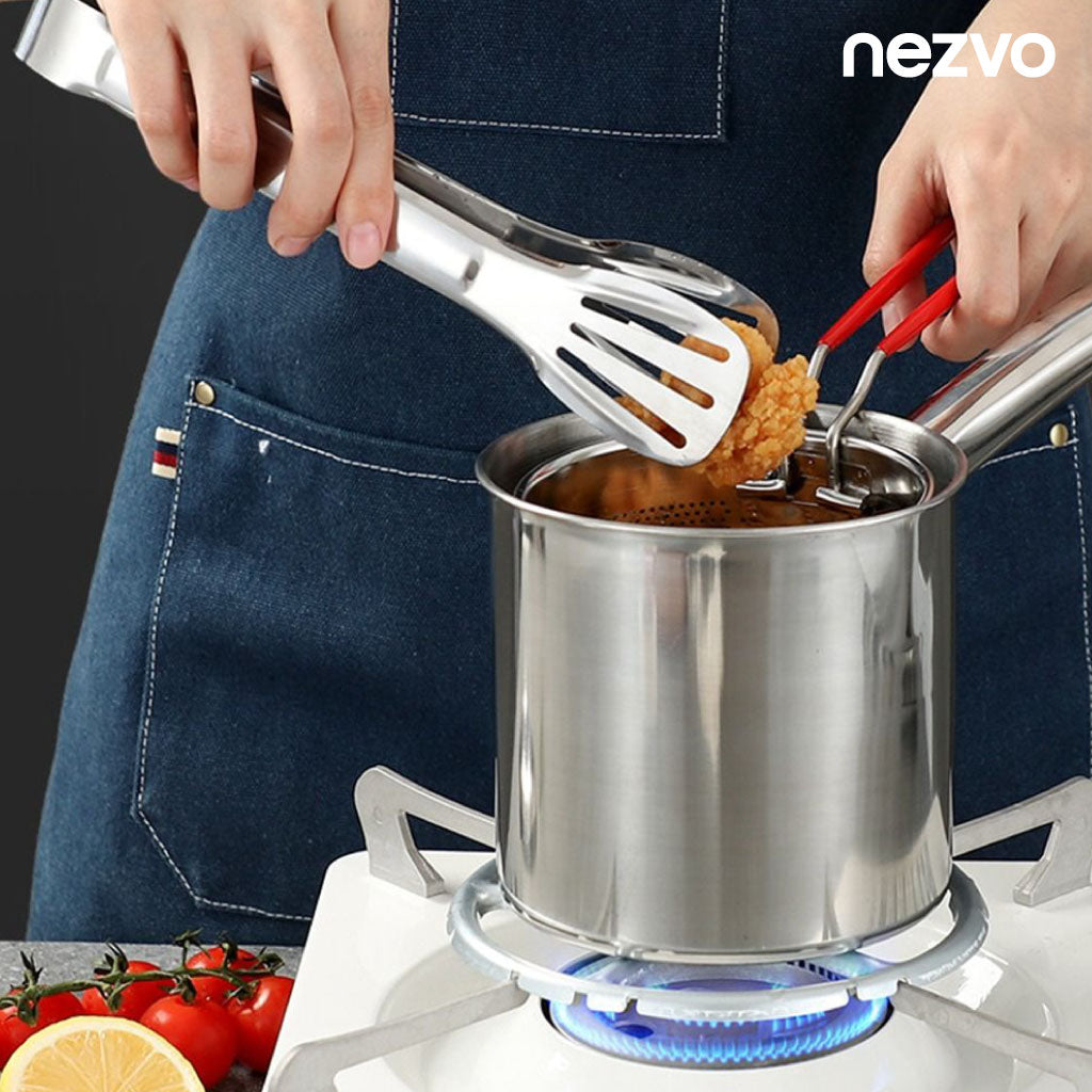Mini friteuse en inox avec panier filtrant