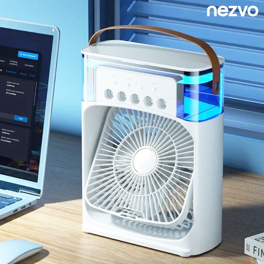 Mini Ventilateur de Refroidissement d’Air – Humidificateur Compact & Portable