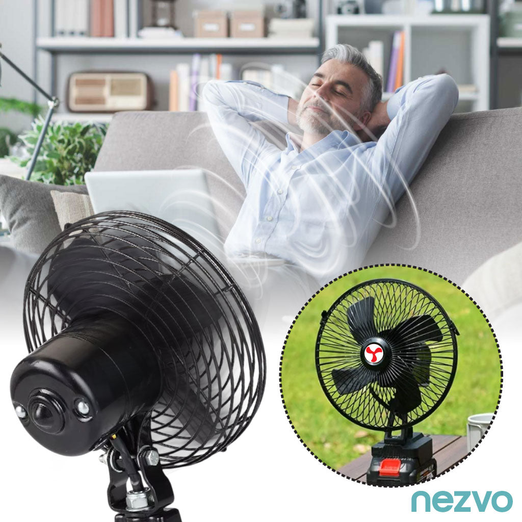 Ventilateur Rechargeable 48V à 4 Lames Métalliques à Haute Puissance