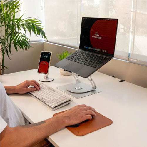 Support Ordinateur Portable – Aluminium Ajustable & Rotatif 360°