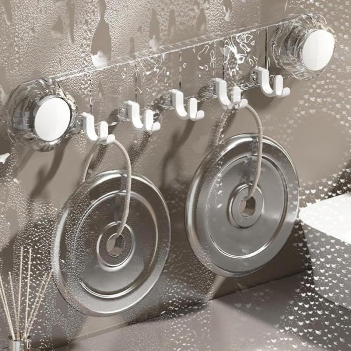 Support Mural à Ventouse – Porte-Accessoires avec Crochets