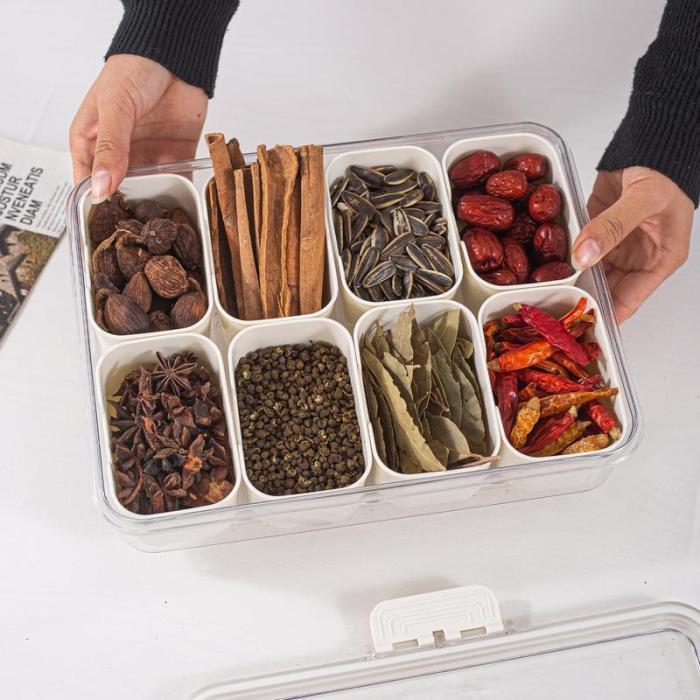 Boîte de Rangement Alimentaire – Plateau à Compartiments avec Couvercle