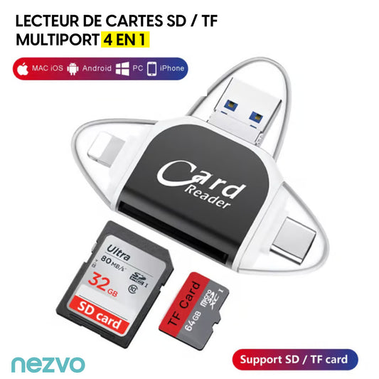 Lecteur de Carte SD TF 4-en-1 Universel