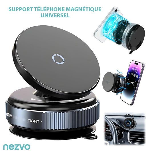 Support Téléphone Magnétique à Ventouse – Stabilité Maximale & Rotation Flexible