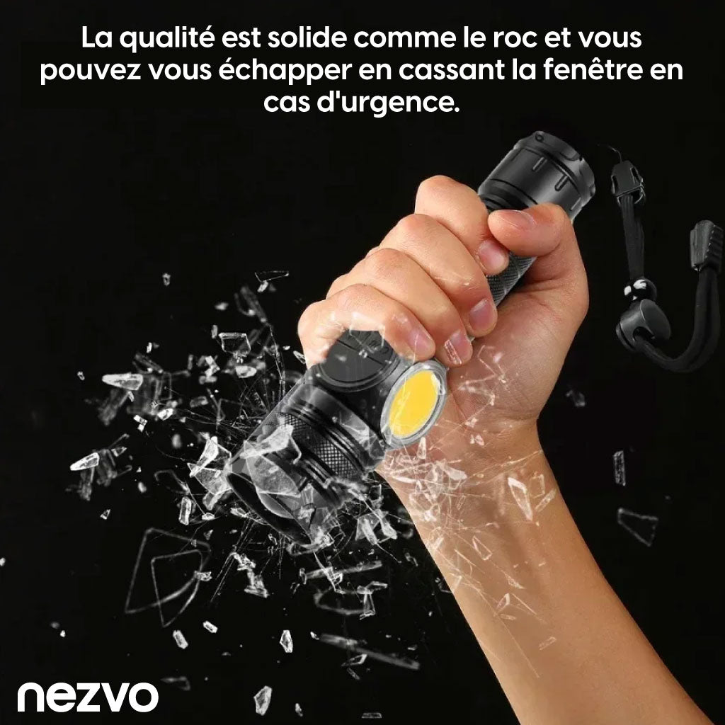 Lampe de Poche LED Haute Puissance Rechargeable avec Zoom Télescopique
