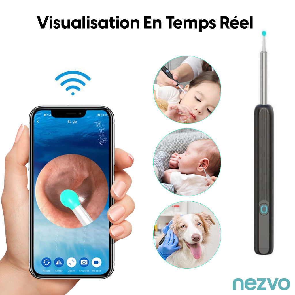 Caméra d’Oreille WiFi avec Nettoyeur Intelligent