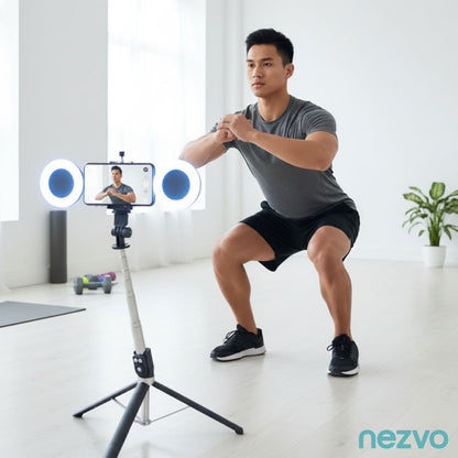 Trépied Selfie Multifonction avec Double Ring Light