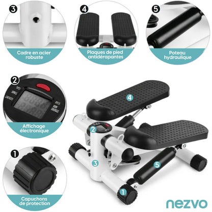 Mini Stepper de Fitness avec Élastiques de Résistance