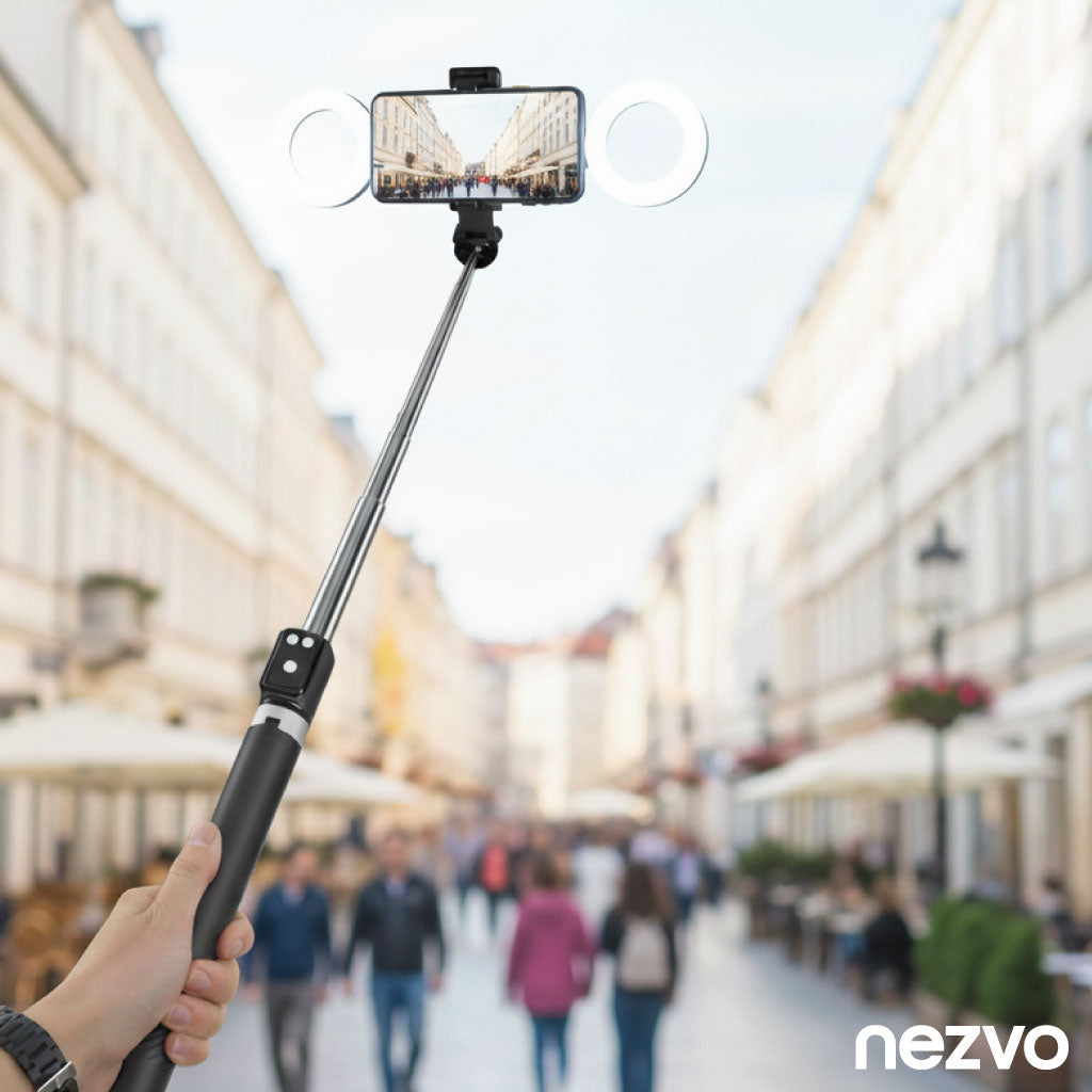 Trépied Selfie Multifonction avec Double Ring Light