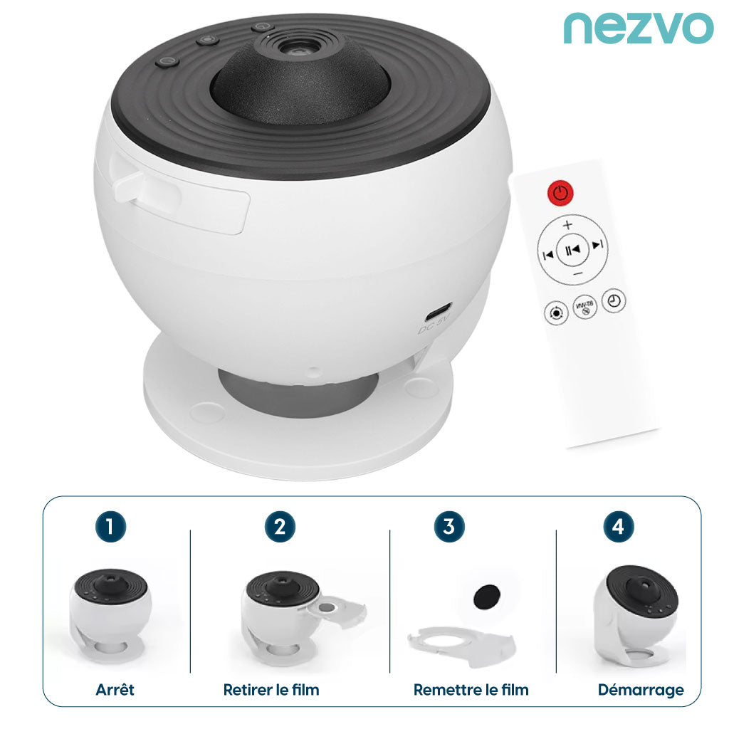 Galaxy Projector Pro 5-en-1 – Projection 4K HD, Bruits Blancs, Enceinte Bluetooth & Télécommande