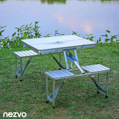 Table Pliable en Aluminium pour Pique-nique & Camping – 4 Places