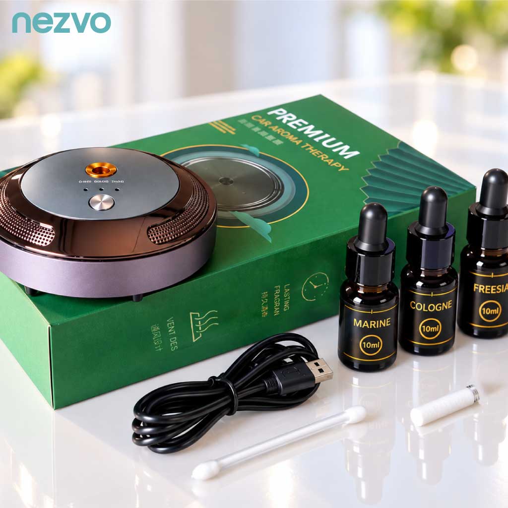 Diffuseur de Parfum Intelligent pour Voiture – 3 Parfums Inclus