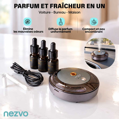 Diffuseur de Parfum Intelligent pour Voiture – 3 Parfums Inclus