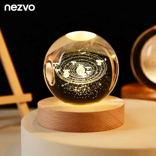 Boule de Cristal 3D Une Lumière LED Et Gravure Magique