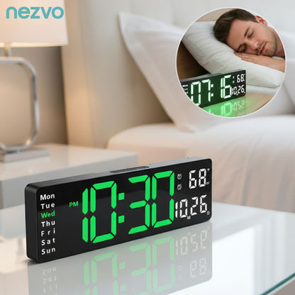 Horloge Réveil Digitale LED Grand Affichage