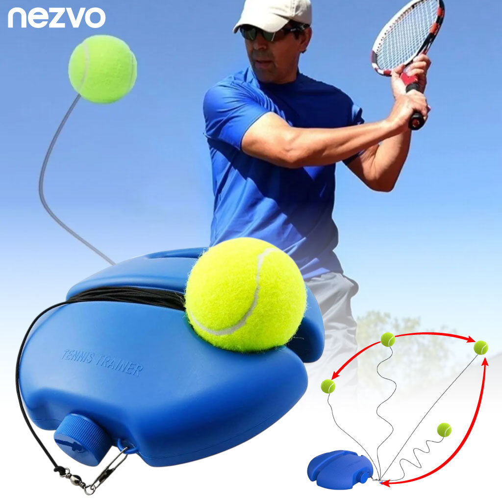 Entraîneur De Tennis Portable – Base Antidérapante Avec Balle & Cordon Élastique !