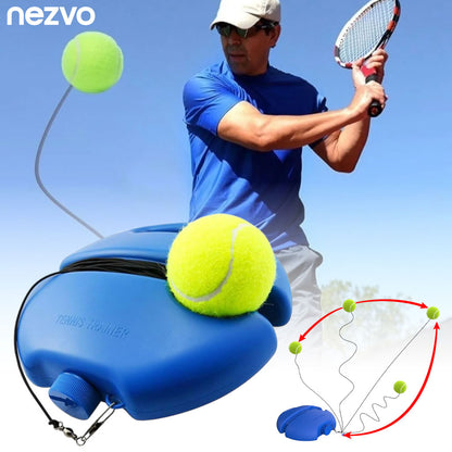 Entraîneur De Tennis Portable – Base Antidérapante Avec Balle & Cordon Élastique !