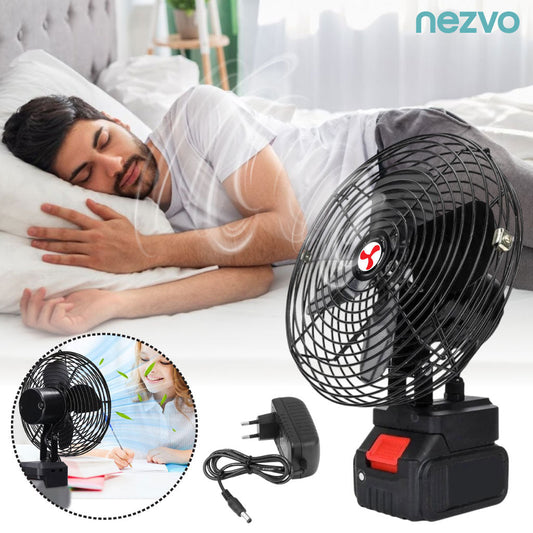 Ventilateur Rechargeable 48V à 4 Lames Métalliques à Haute Puissance