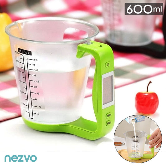Verre Doseur Intelligent  4-en-1 – Balance, Thermomètre, LCD & Fonction Tare