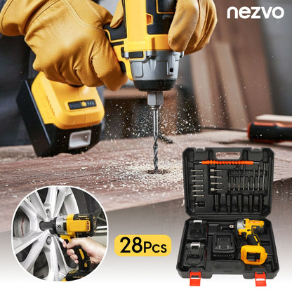 Perceuse-Visseuse Sans Fil Professionnelle avec Coffret Complet