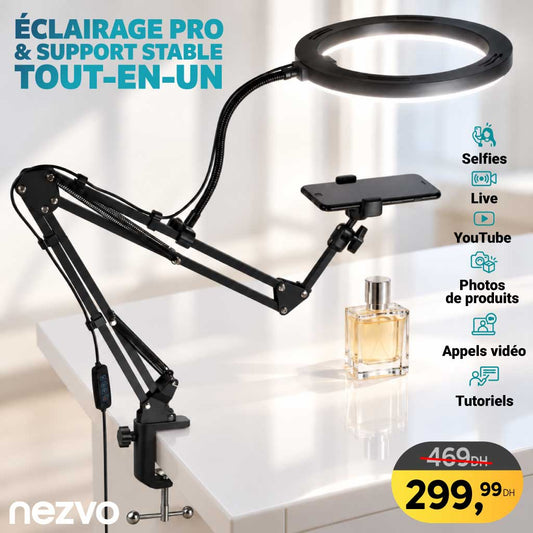 FlexiStudio – Ultra Stable, Lumière Réglable et Multi-Angles