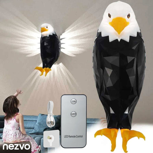 Lampe Murale Aigle de Luxe - Décoration Majestueuse avec Lumière Douce et Télécommande