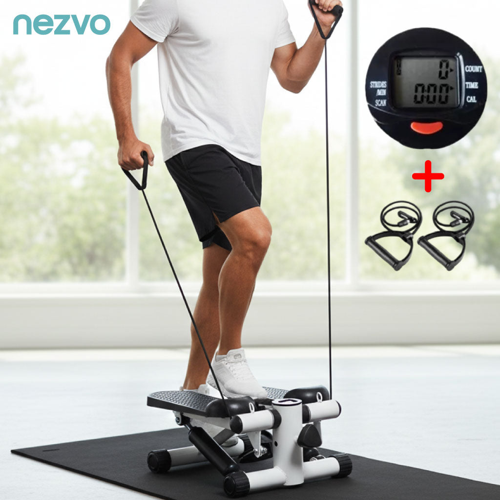 Mini Stepper de Fitness avec Élastiques de Résistance