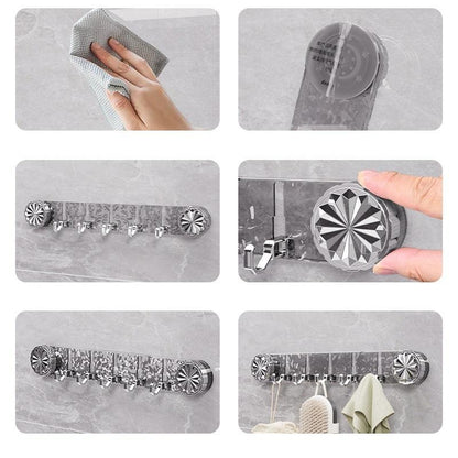 Support Mural à Ventouse – Porte-Accessoires avec Crochets