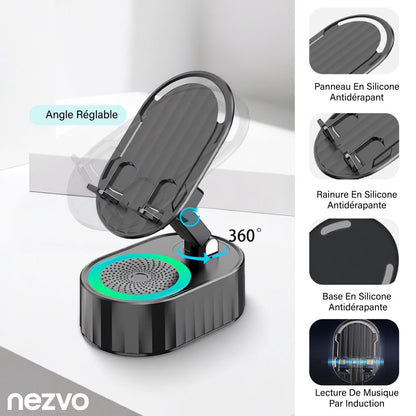 Support de Téléphone Multifonction – Enceinte Bluetooth & Power Bank Intégrés