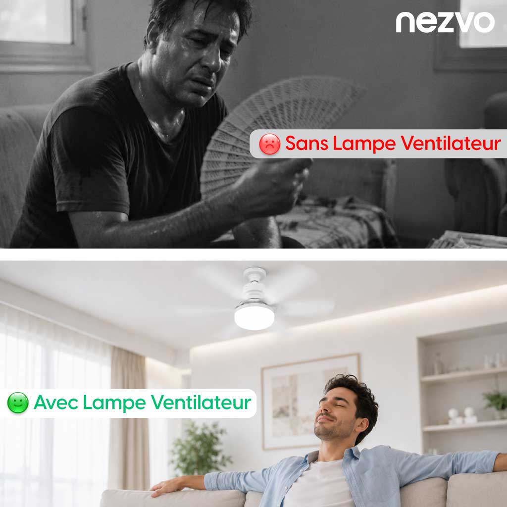 Lampe Ventilateur de Plafond 2-en-1