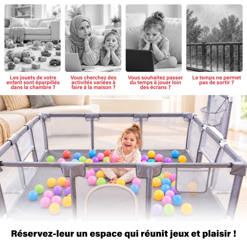 Parc bébé : petit terrain de jeux à la maison