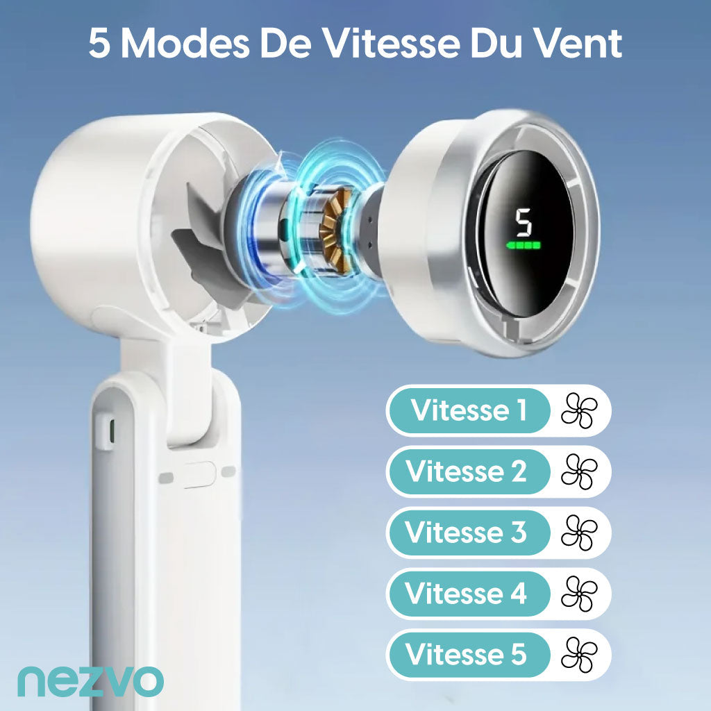 Ventilateur de Poche Intelligent – Écran LED et Design Pliable