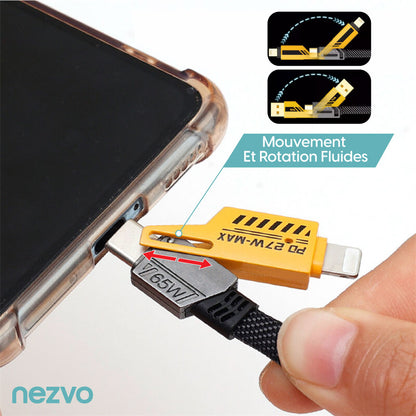 Câble 4-en-1 Ultra Rapide – Lightning / Micro USB / Type-C