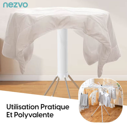 Étendoir à Linge Rotatif Pliable – Séchage Pratique et Compact