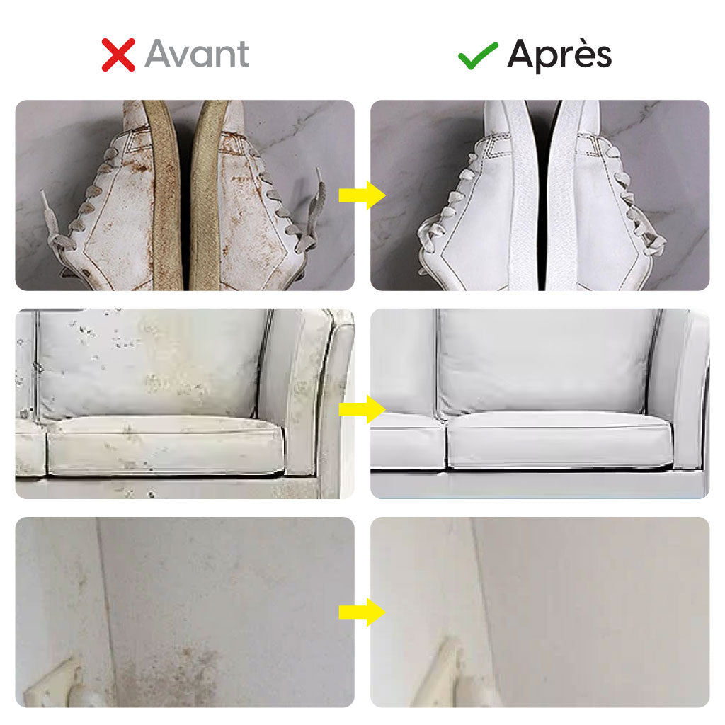 Nettoyeur Magique Ultra-Blanchissant pour Chaussures Avec Éponge Applicatrice