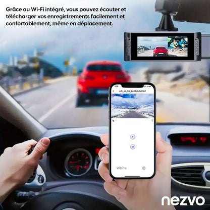 Caméra Embarquée WiFi Full HD 1080P – Double Objectif, Écran Intégré & Vision Nocturne