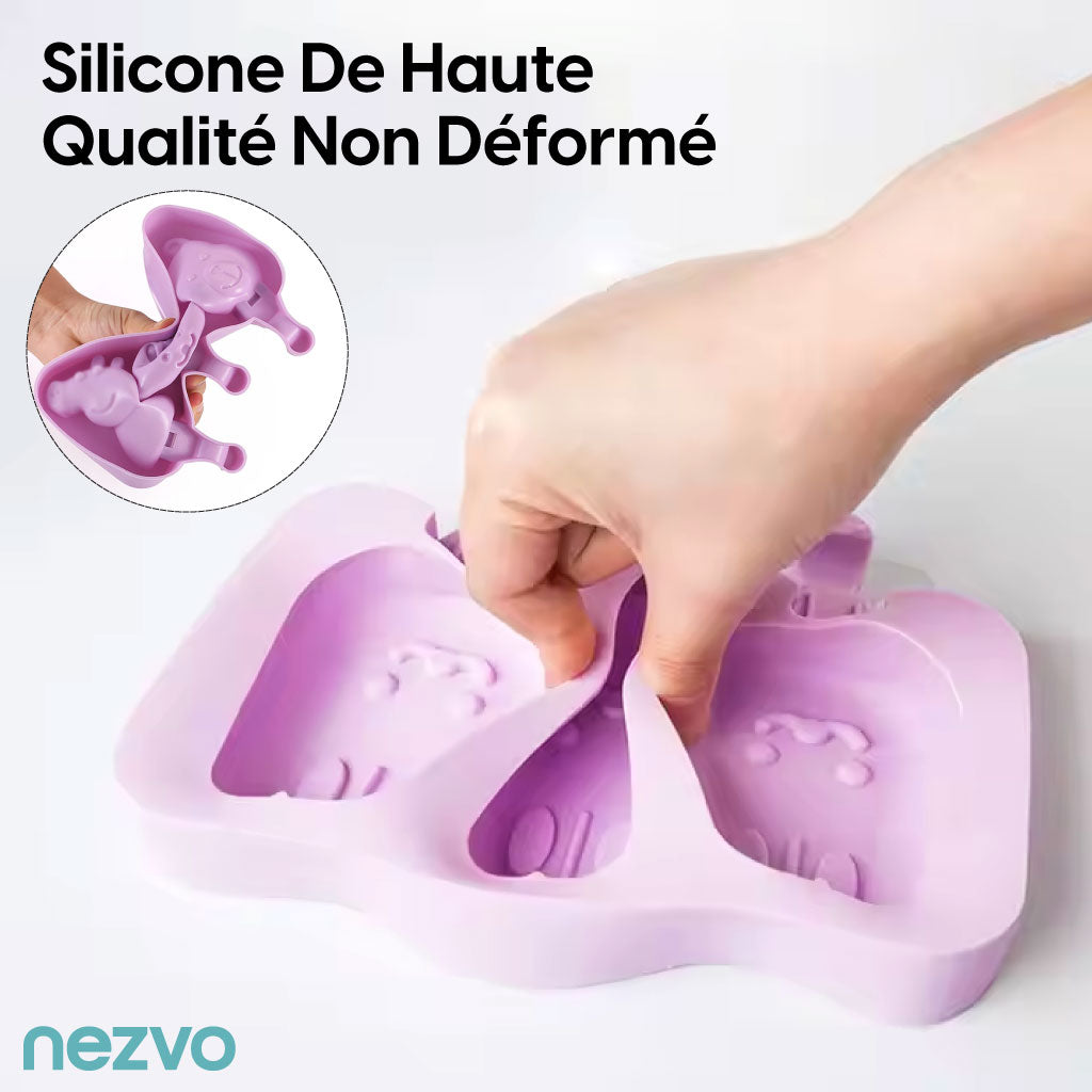 4 Moules à Glace en Silicone + 20 Bâtonnets – Rafraîchissez Votre Été !