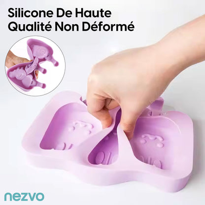 4 Moules à Glace en Silicone + 20 Bâtonnets – Rafraîchissez Votre Été !