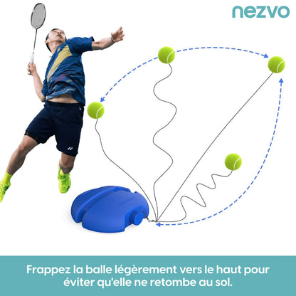 Entraîneur De Tennis Portable – Base Antidérapante Avec Balle & Cordon Élastique !
