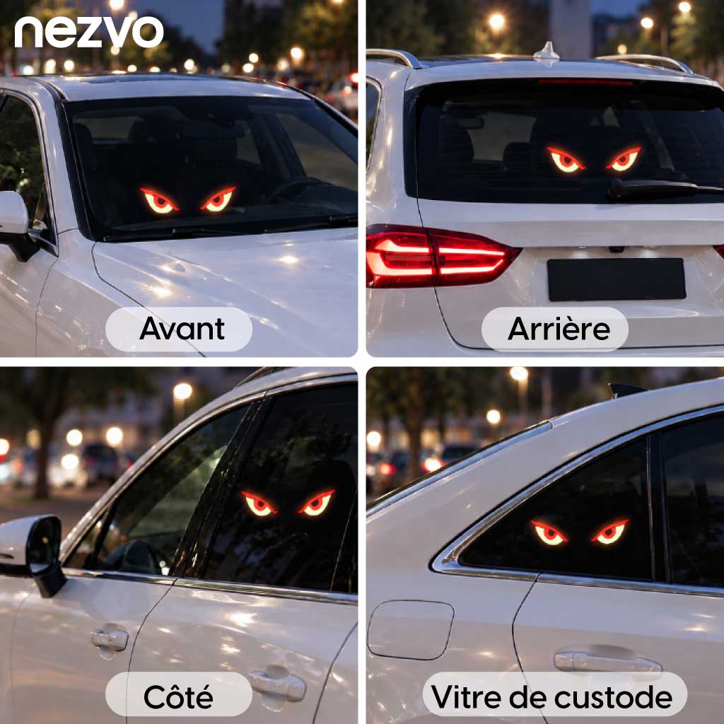 Evil Eyes – Lampe LED Solaire pour Voiture - 6 Modes