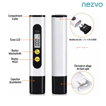 Testeur de Qualité d’Eau TDS