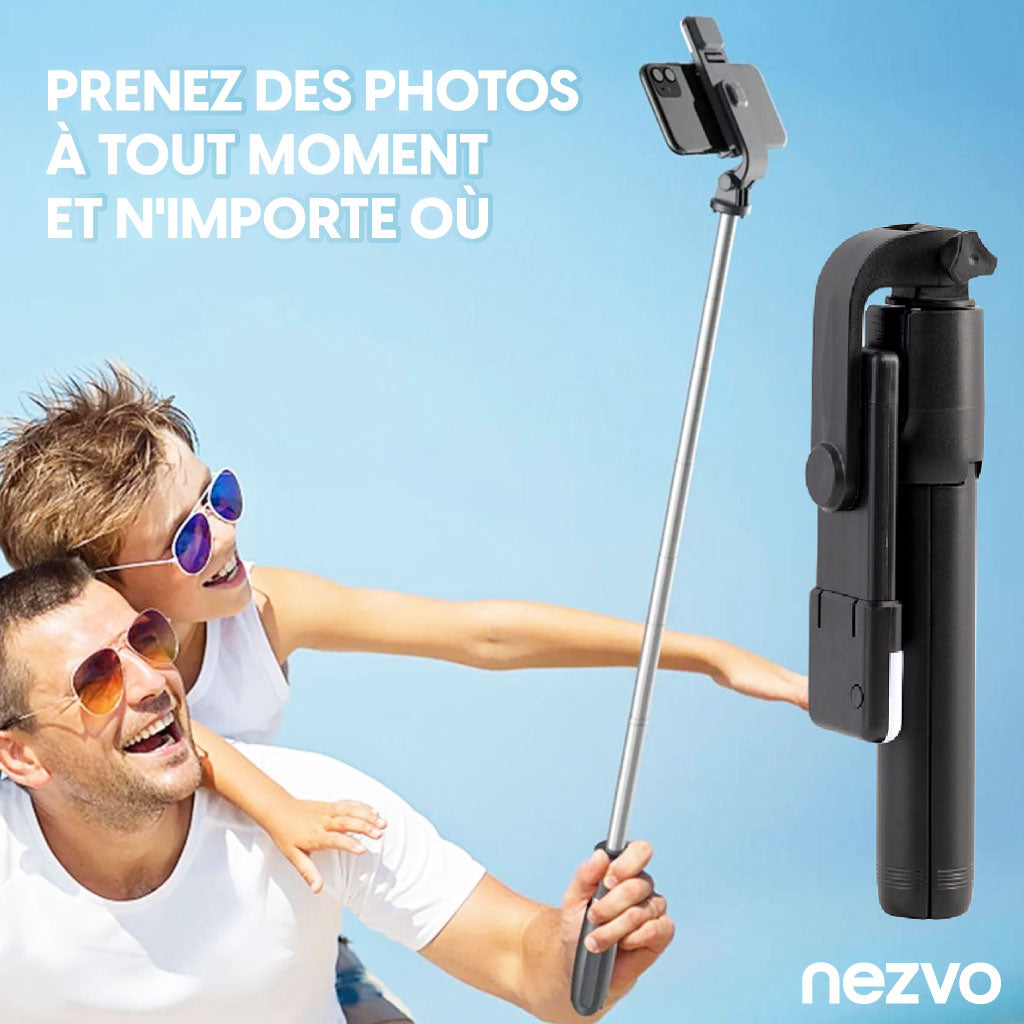 Perche Selfie avec Trépied et Lumière LED