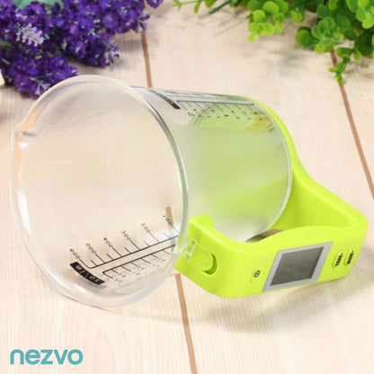Verre Doseur Intelligent  4-en-1 – Balance, Thermomètre, LCD & Fonction Tare