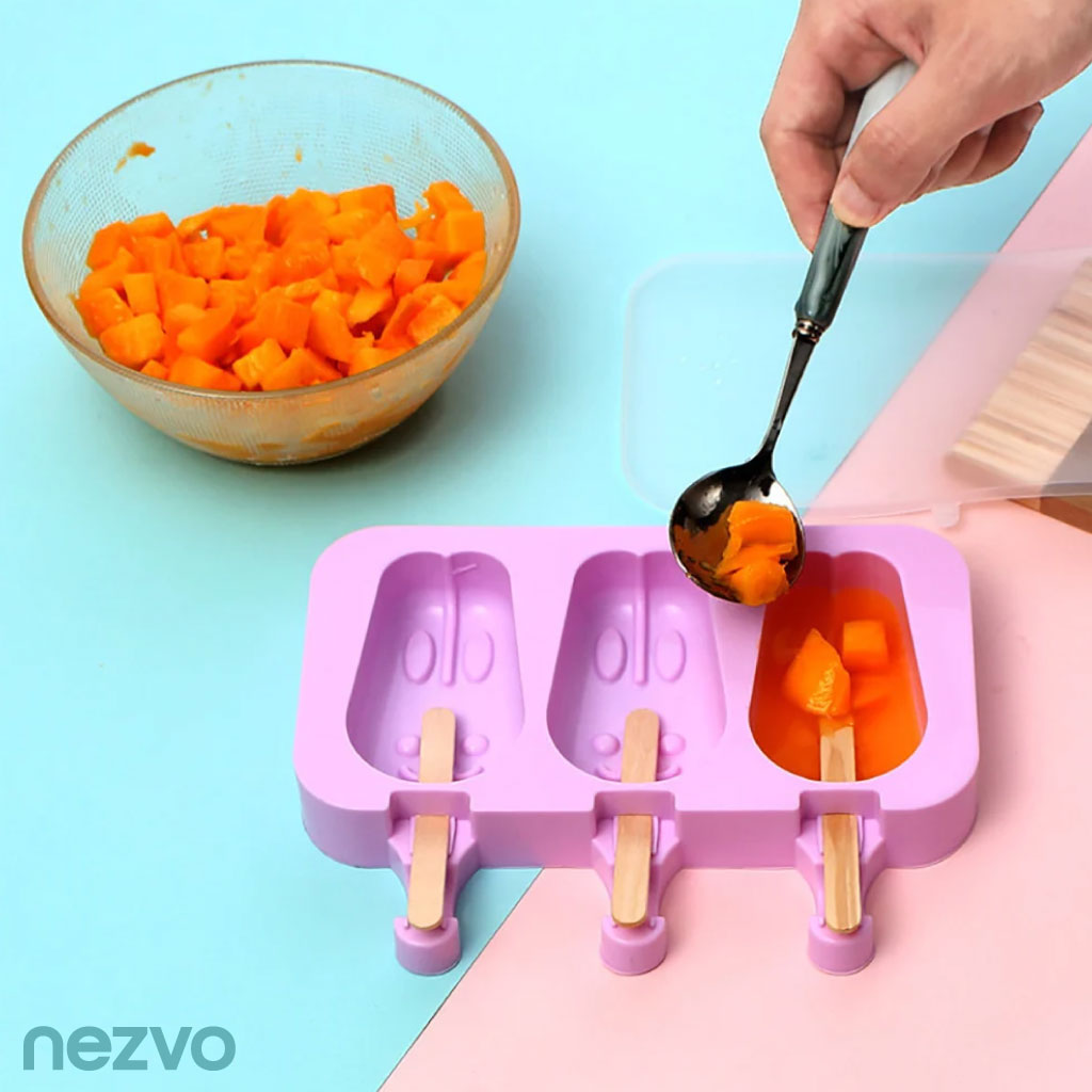 4 Moules à Glace en Silicone + 20 Bâtonnets – Rafraîchissez Votre Été !